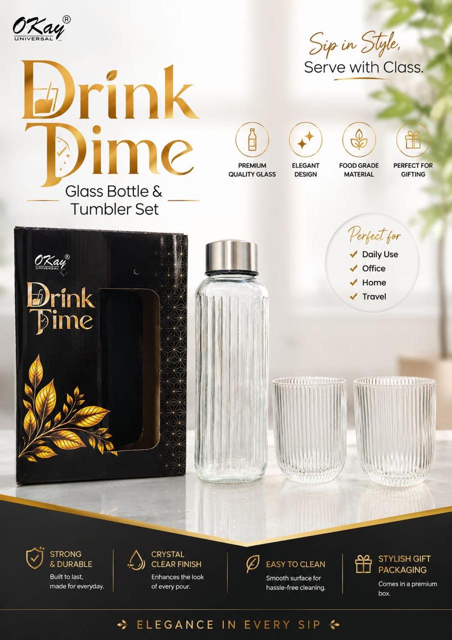 Glass Bottle and Tumbler Set
