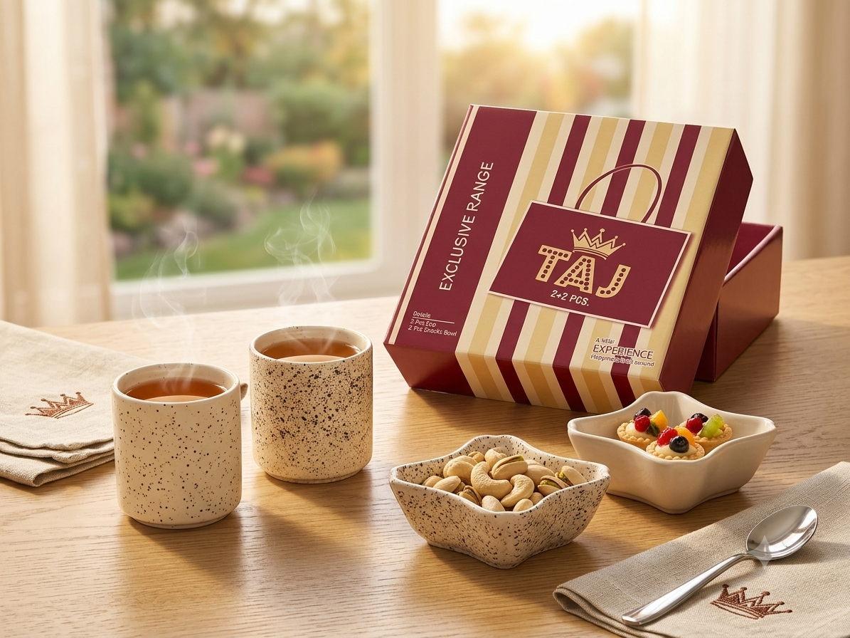 Taj 2 cup 2 bowl Gift Set
