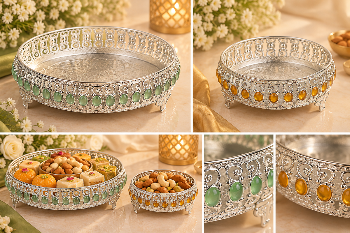 German Silver Meena Tray - KQ 1680, KQ 1682, KQ 1683, KQ 1684