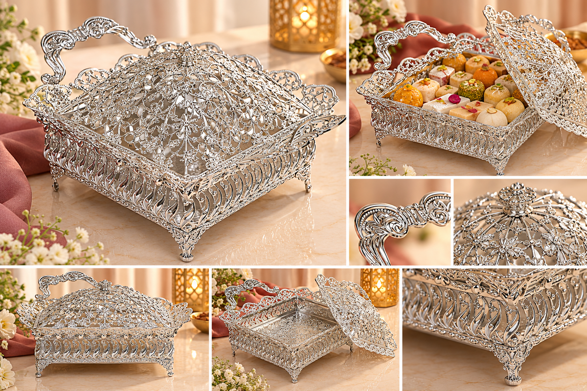 German Silver Tray with cover - KQ 0784