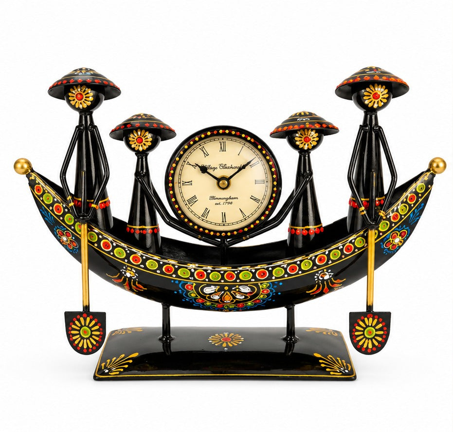 983 Iron Boat With Clock