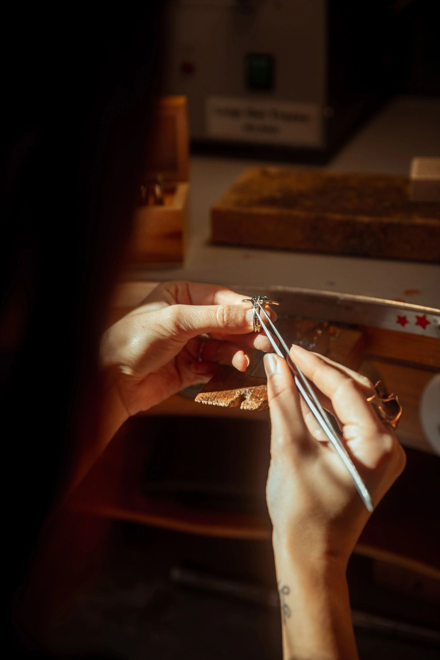 Artisan crafting a gift with care