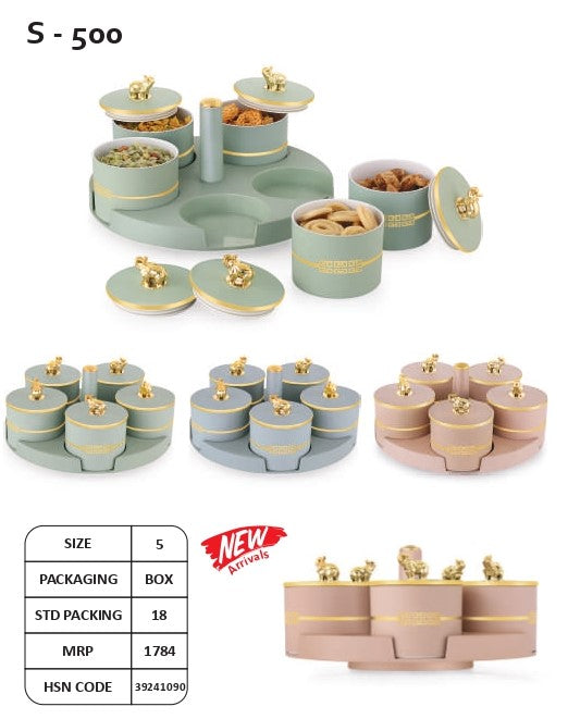 S-500 4 Jar Candy Revolving Tray Set