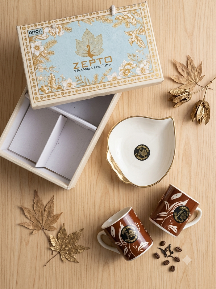 Zepto 2 Piece Mug and 1 Platter Set