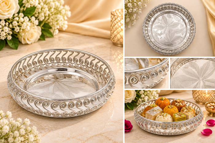 Silver Round Tray - KQ 2191, KQ 2185