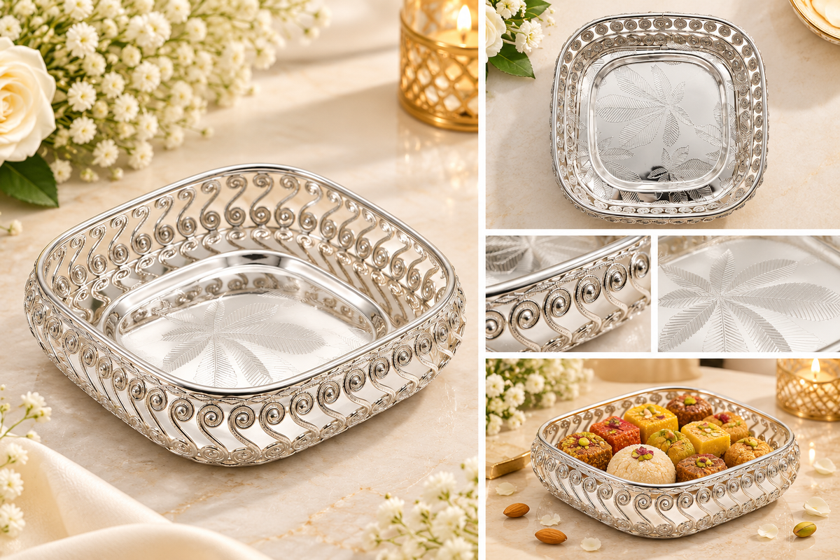 Silver Square Tray - KQ 2190, KQ 2184