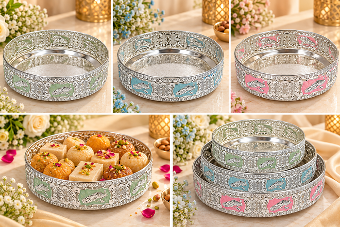 Peacock Meena Tray - KQ 1695, KQ 1696, KQ 1697, KQ 1698, KQ 1699