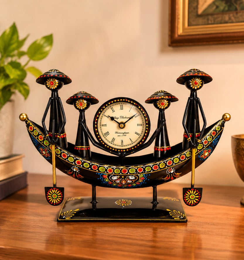 983 Iron Boat With Clock